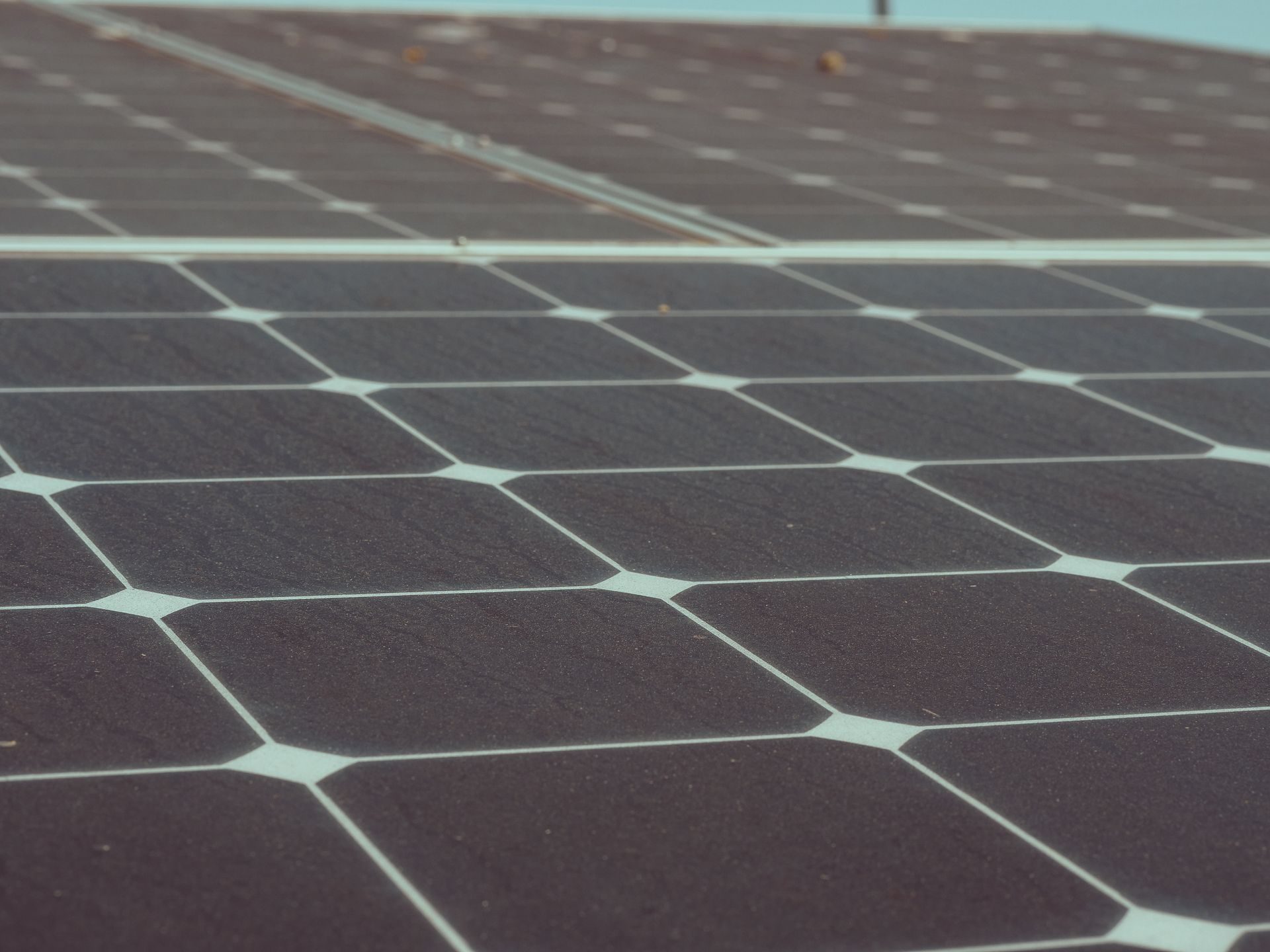 Close-up of monocrystalline solar panel cells